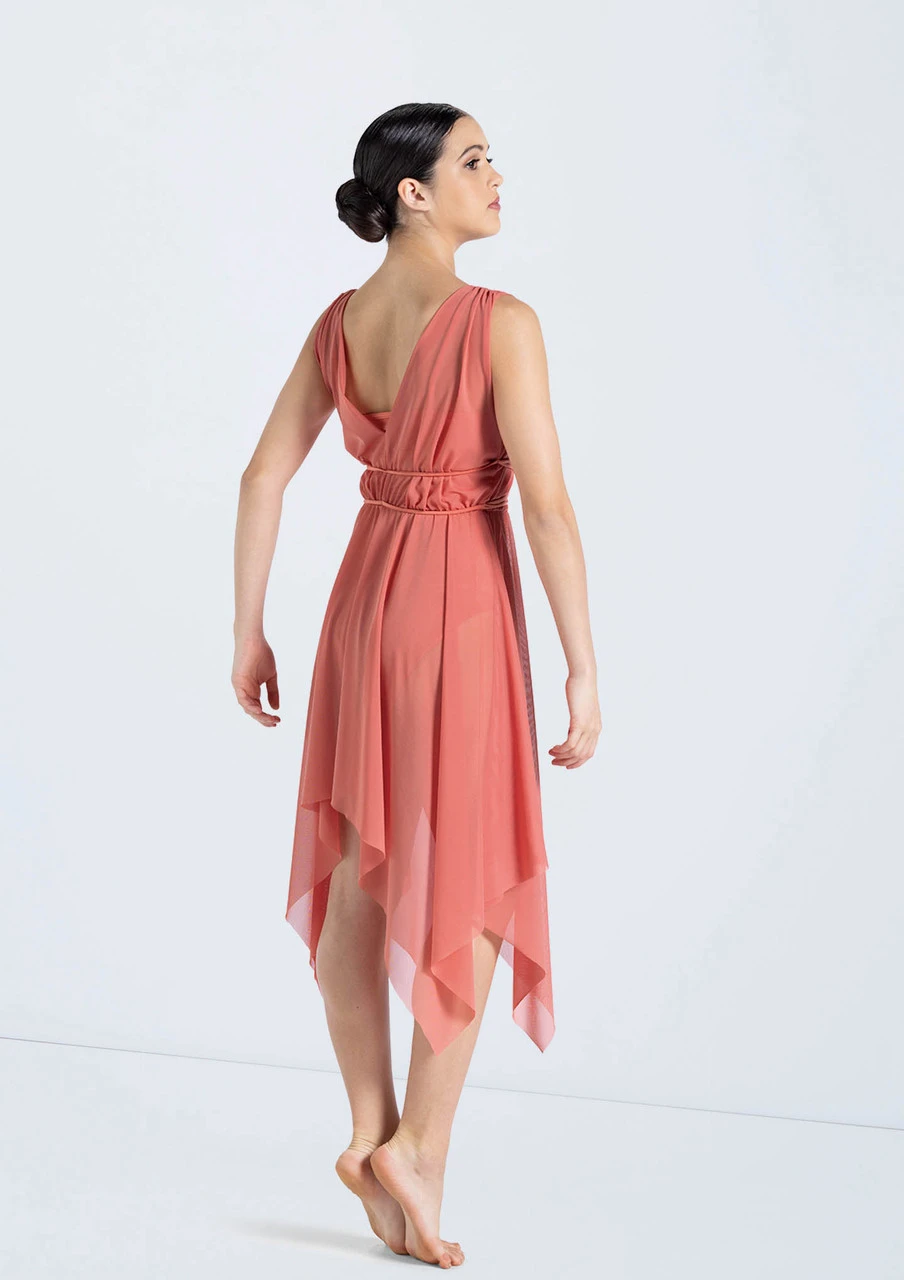 Weissman Mesh Handkerchief Hem Dress - Image 4