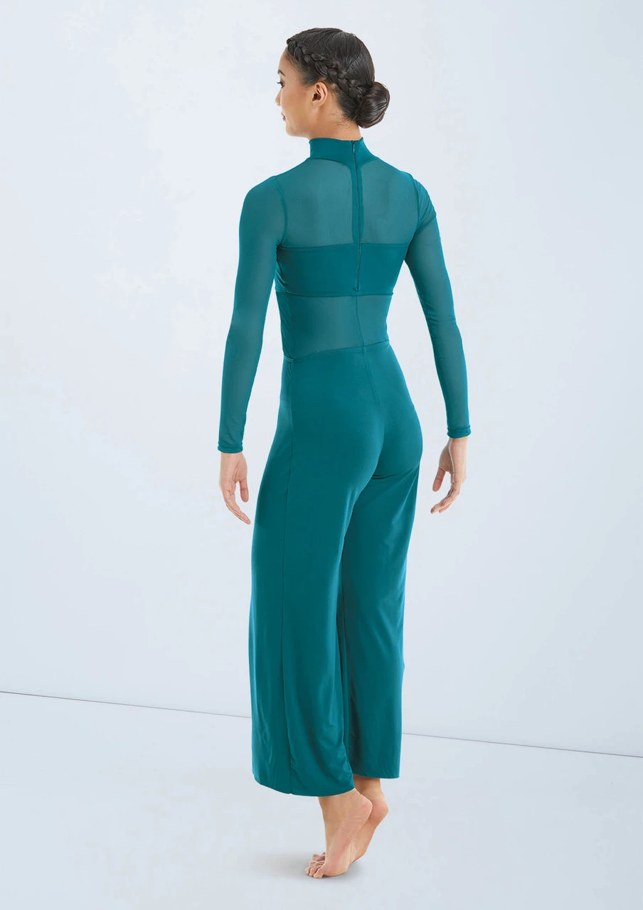 Weissman Culotte Unitard With Mesh - Image 2