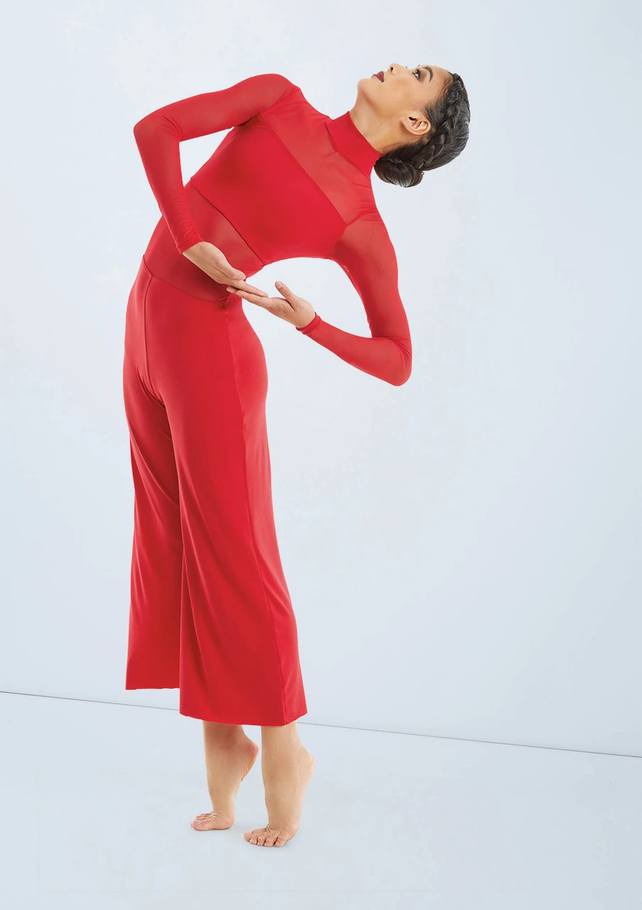 Weissman Culotte Unitard With Mesh - Image 5