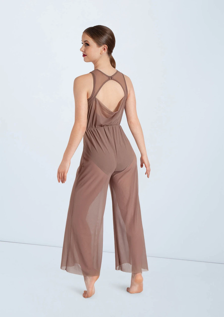 Weissman Cowl Drape Power Mesh Jumpsuit - Image 2