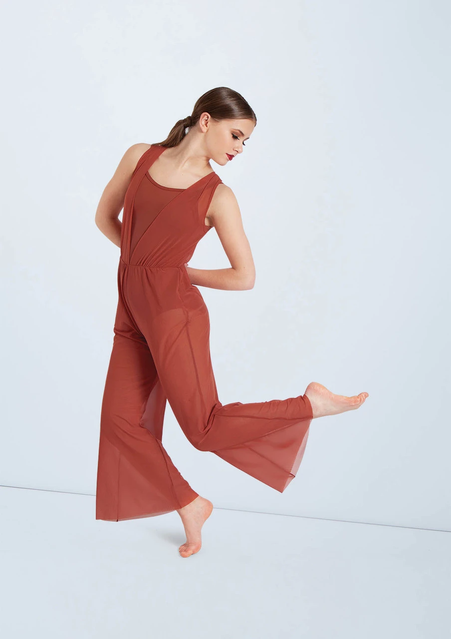 Weissman Cowl Drape Power Mesh Jumpsuit - Image 3
