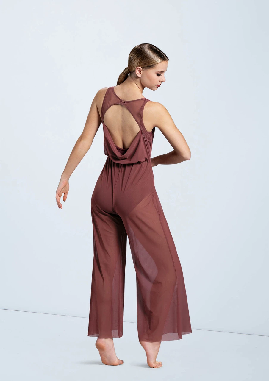 Weissman Cowl Drape Power Mesh Jumpsuit - Image 4