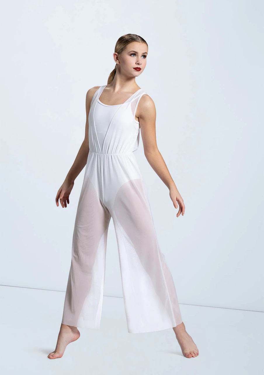 Weissman Cowl Drape Power Mesh Jumpsuit - Image 5