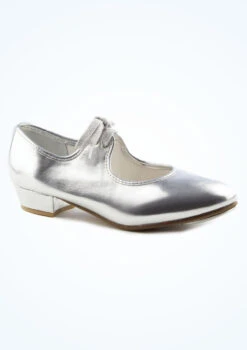 Alegra Tie Front Tap Shoe - Silver