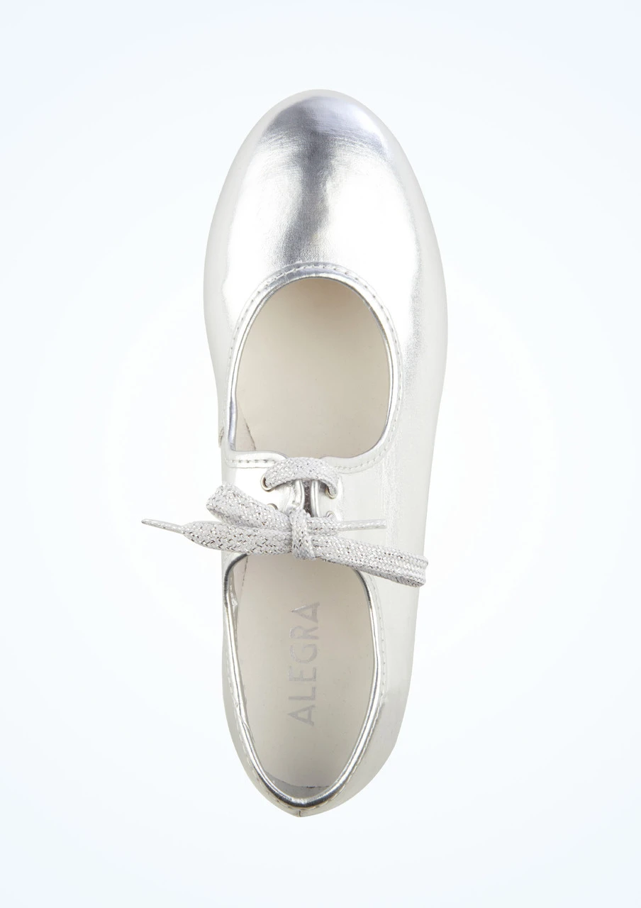 Alegra Tie Front Tap Shoe - Silver - Image 2