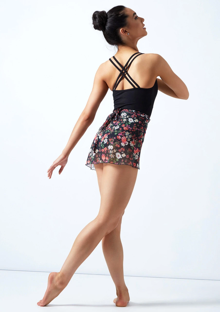 Move Dance Floral Wrap Dance Skirt - Navy - Image 2