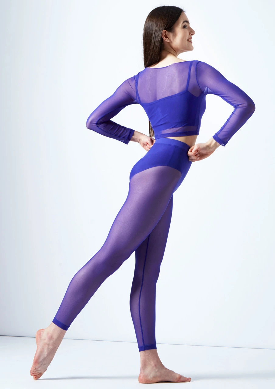 Move Dance Gianna Mesh Long Sleeve Dance Crop Top - Image 2