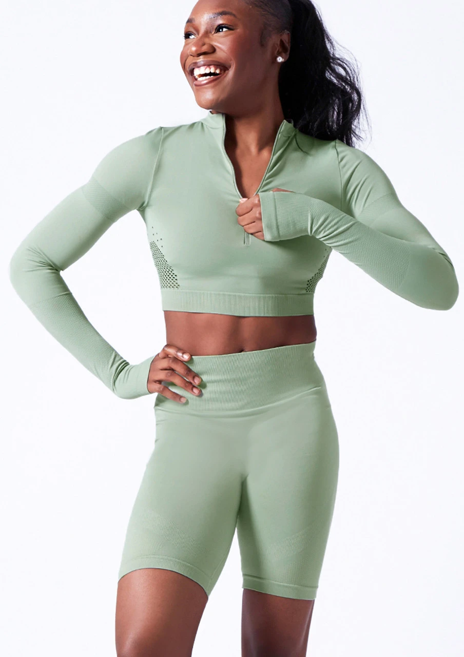 Move Dance Orianna Seamless Zip Crop Top - Image 9