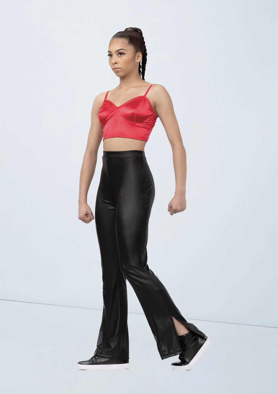 Weissman Vegan Leather Side-Split Pants