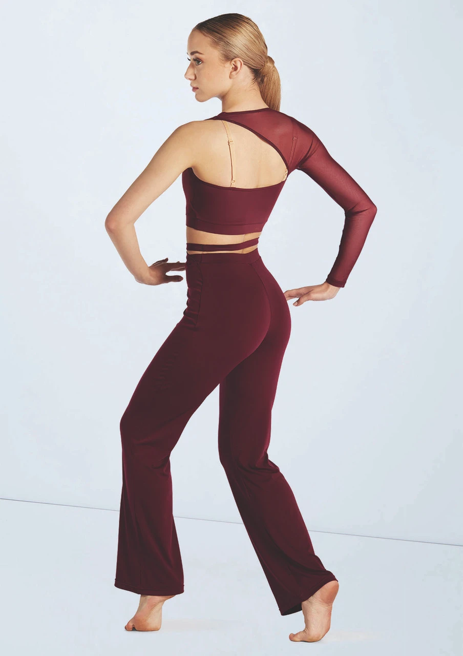 Weissman Asymmetric Mesh Sleeve Crop - Image 4